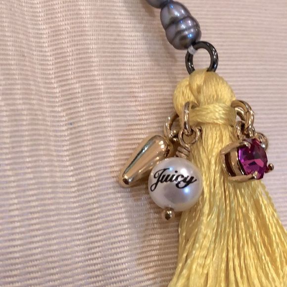NWT Juicy Couture Freshwater Pearl Tassel & Charm Necklace - Picture 7 of 11